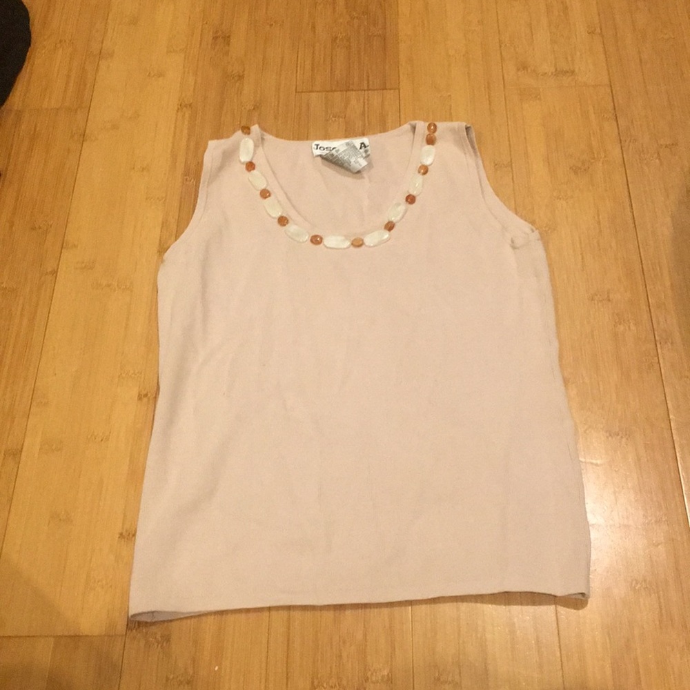 Camel top with stone detail